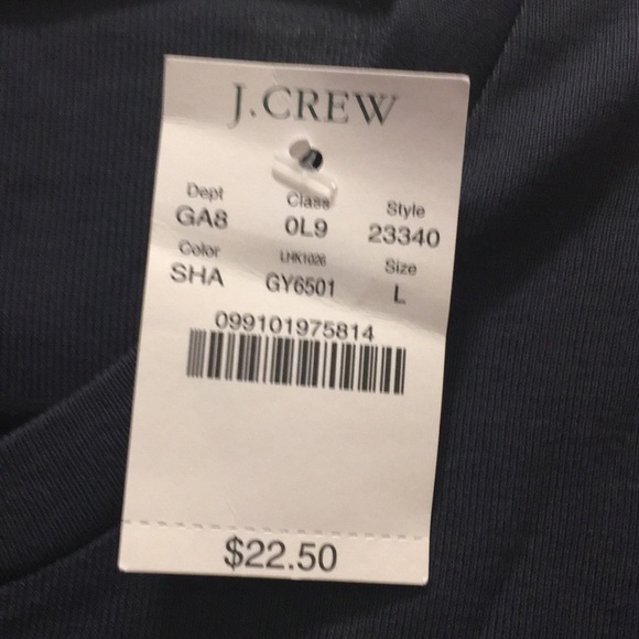 J.Crew Perfect Fit Tee Large L Navy NWT - Picture 3 of 3